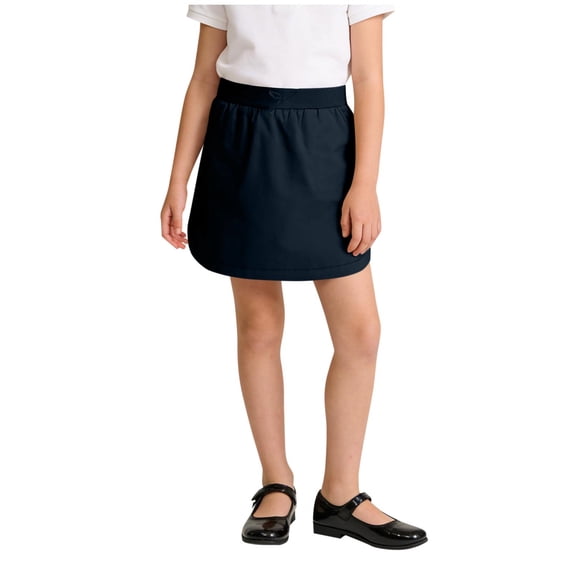SAWOBUUN Girls' Bow Skirts Casual Mini Skorts Elastic Waist Athletic School Uniform Skirts with Pockets for Kids Back to School