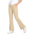 thumbnail image 1 of SAWOBUUN Girls' Flare Pants High Waist Casual Casual Bell Bottom Trousers School Uniform Pant with Pockets, 1 of 7
