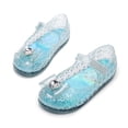 thumbnail image 1 of SAWOBUUN Girls Glitter Jelly Shoes Sparkle Princess Soft Sole Closed Toe Summer Beach Party Flat Sandals, 1 of 9