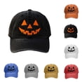 thumbnail image 1 of SAWOBUUN Halloween Embroidered Baseball Cap for Women Men Unisex Outdoor Pumpkin Hat, 1 of 4