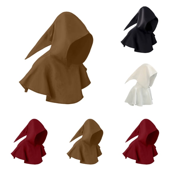 SAWOBUUN Halloween Grim Cowl Cloak Medieval Hooded Poncho for Men Women