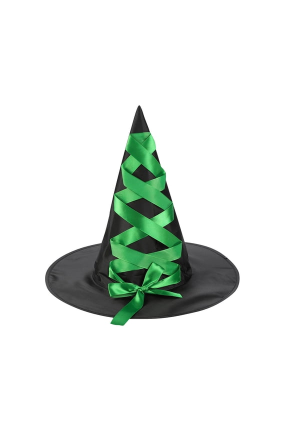 Halloween Wizard Pointed Cap Lace Up Halloween Party Christmas Accessory Sorcerer Hat