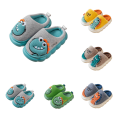 thumbnail image 1 of SAWOBUUN Kids Dinosaur House Slippers for Boys Girls Cute Cartoon Plush Fuzzy Warm Cozy Closed Toe Non-Slip Thick Sole Indoor Bedroom Shoes Toddler Little Kid, 1 of 6