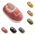 thumbnail image 1 of SAWOBUUN Kids House Slippers for Boys Girls Toddler Fuzzy Plush Closed Back Slippers Non Slip Warm Home Shoes Cozy Indoor Outdoor for Children, 1 of 5