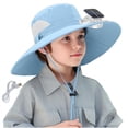 thumbnail image 1 of SAWOBUUN Kids Solar Fan Hat Boy Girl Wide Brim UV Protection Sun Hat USB and Solar Powered Fan Hat, 1 of 5