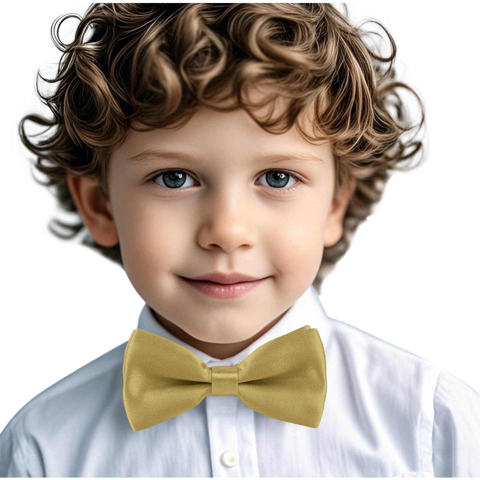 SAWOBUUN Kids Solid Color Bow Tie for Boys Pre-Tied Adjustable Necktie ...
