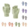 thumbnail image 1 of SAWOBUUN Kids Winter Convertible Flip Top Gloves Boys Girls Knit Half Finger Flip Mittens Warm Thermal Outdoor Cold Weather Gloves, 1 of 6