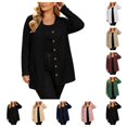thumbnail image 1 of SAWOBUUN Lightweight Cardigan for Women Soft Button Down Long Sleeve Casual Open Front Tunic Jacket with Pockets, 1 of 9