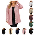 thumbnail image 1 of SAWOBUUN Lightweight Cardigan for Women Soft Button Down Long Sleeve Casual Open Front Tunic Jacket with Pockets, 1 of 9