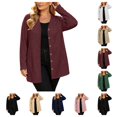 thumbnail image 1 of SAWOBUUN Lightweight Cardigan for Women Soft Button Down Long Sleeve Casual Open Front Tunic Jacket with Pockets, 1 of 9