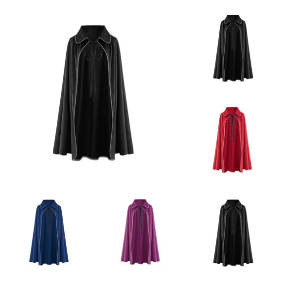 SAWOBUUN Medieval Cloak Renaissance Cape for Women Men Suede Collared Halloween Gothic Cape