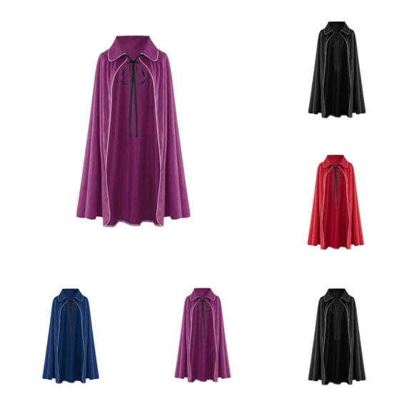 SAWOBUUN Medieval Cloak Renaissance Cape for Women Men Suede Collared Halloween Gothic Cape