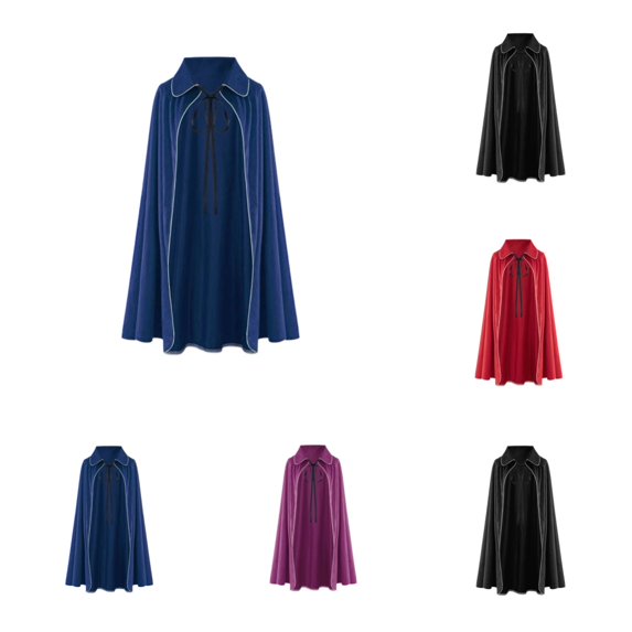 SAWOBUUN Medieval Cloak Renaissance Cape for Women Men Suede Collared Halloween Gothic Cape