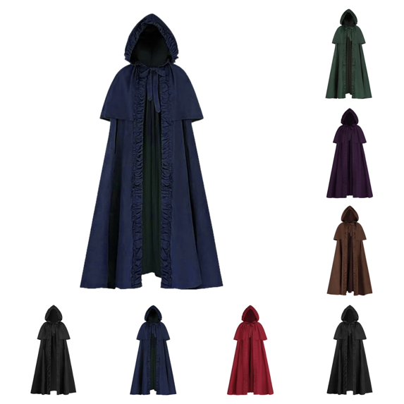 SAWOBUUN Medieval Hooded Cloak Renaissance Cape for Men and Women Halloween