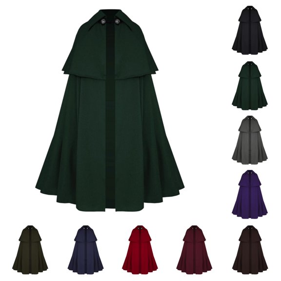 SAWOBUUN Medieval Renaissance Knight Cape Cloak for Men Women Steampunk Unisex Halloween Gothic Party Cape