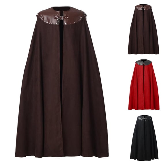 SAWOBUUN Men Halloween Witch Cloak Renaissance Medieval Cape