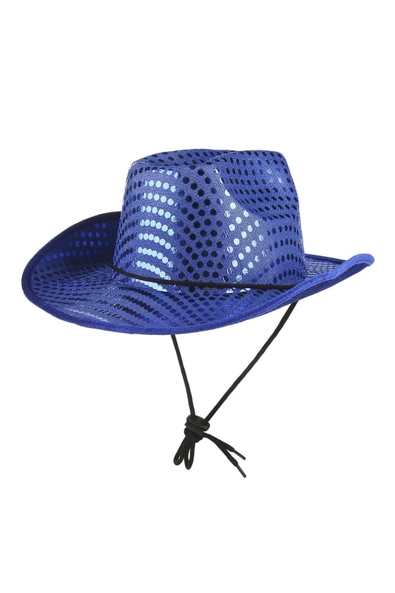 Men Women Cowboy Cowgirl Hat Sequin Party Cap for Dance Party Birthday Wedding Festival PerforMences