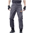 thumbnail image 1 of SAWOBUUN Men's Cargo Joggers Pants Drawstring Waist Work Trousers Slim Fit Outdoor Hiking Sweatpants with Multi Pockets, 1 of 8