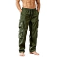 thumbnail image 1 of SAWOBUUN Men's Cargo Pants Straight Leg Casual Work Trousers with Multi Pockets Outdoor Hiking Work Sweatpants, 1 of 5