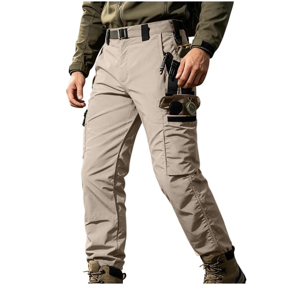 SAWOBUUN Men's Cargo Pants Water Resistant Windproof Outdoor Hiking Trousers with Multi Pocket