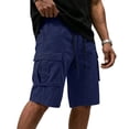 thumbnail image 1 of SAWOBUUN Men's Cargo Shorts Drawstring Elastic Waist Lightweight Hiking Fishing Shorts Relaxed Fit Casual Summer Shorts, 1 of 4