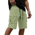 thumbnail image 1 of SAWOBUUN Men's Cargo Shorts Drawstring Elastic Waist Lightweight Hiking Fishing Shorts Relaxed Fit Casual Summer Shorts, 1 of 4