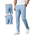 thumbnail image 1 of SAWOBUUN Men's Chino Pants Casual Elastic Waist Slim Fit Pants Tapered Slacks with Pockets, 1 of 9