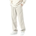 thumbnail image 1 of SAWOBUUN Men's Corduroy Pants Wide Leg Elastic Waist Loose Fit Casual Trousers with Pockets, 1 of 6