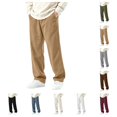 thumbnail image 1 of SAWOBUUN Men's Corduroy Pants Wide Leg Elastic Waist Loose Fit Casual Trousers with Pockets, 1 of 7