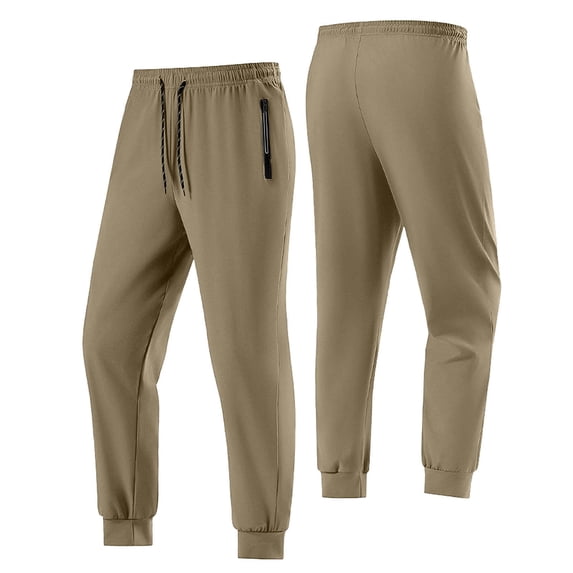 SAWOBUUN Men's Ice Silk Joggers Lightweight Athletic Pants Elastic Waist Drawstring Summer Workout Trousers with Zipper Pockets
