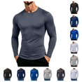 thumbnail image 1 of SAWOBUUN Men's Long Sleeve Compression Shirt Moisture Wicking Stretchy Athletic Workout Shirts Slim Fit Muscle Base Layer Gym Running Undershirt, 1 of 8