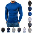 thumbnail image 1 of SAWOBUUN Men's Long Sleeve Compression Shirt Moisture Wicking Stretchy Athletic Workout Shirts Slim Fit Muscle Base Layer Gym Running Undershirt, 1 of 8