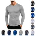 thumbnail image 1 of SAWOBUUN Men's Long Sleeve Compression Shirt Moisture Wicking Stretchy Athletic Workout Shirts Slim Fit Muscle Base Layer Gym Running Undershirt, 1 of 8