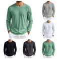 thumbnail image 1 of SAWOBUUN Men's Long Sleeve Shirts Quick Dry Crew Neck Breathable Mesh Moisture Wicking Soft Casual Basic Tee Shirts, 1 of 7