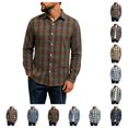 thumbnail image 1 of SAWOBUUN Men's Plaid Flannel Shirt Long Sleeve Button Down Casual Soft Brushed Checkered Shacket, 1 of 8
