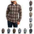 thumbnail image 1 of SAWOBUUN Men's Plaid Flannel Shirt Long Sleeve Button Down Casual Soft Brushed Checkered Shacket, 1 of 9