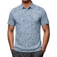 thumbnail image 1 of SAWOBUUN Men's Print Shirt Short Sleeve Collared T-Shirt Lightweight Breathable Casual Summer Golf Top, 1 of 8