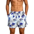 thumbnail image 1 of SAWOBUUN Men's Print Swim Trunks Beach Shorts with Elastic Waist Drawstring Casual Summer Boardshorts for Swimming Vacation, 1 of 9