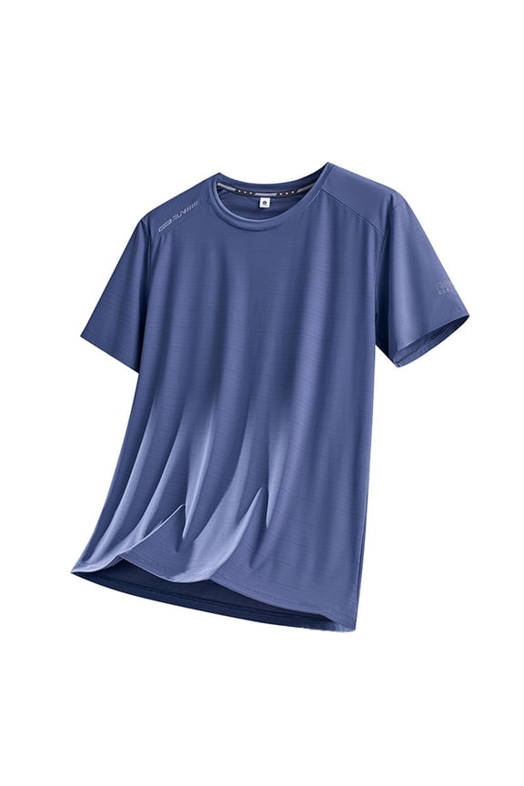 Men's Quick Dry Ice Silk Cooling Short Sleeve T-Shirt Loose Athletic Top for Summer Breathable Outdoor Sports Tee