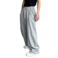 thumbnail image 1 of SAWOBUUN Men's Solid Sweatpants Wide Leg Elastic Waist Drawstring Casual Relaxed Fit Loose Pants, 1 of 6