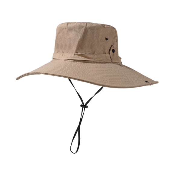 SAWOBUUN Men's Wide Brim Fishing Sun Hat UV Protection Bucket Cap for Beach Hiking Camping Safari Hat