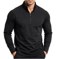 thumbnail image 1 of SAWOBUUN Mens 1/4 Zip Pullover Long Sleeve Shirt Lightweight Athletic Workout Top Breathable Performance Sweatshirt, 1 of 8