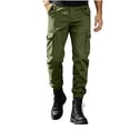 thumbnail image 1 of SAWOBUUN Mens Cargo Jogger Pants Elastic Waist Casual Pants Slim Fit Outdoor Work Hiking Joggers with Multi Pockets, 1 of 6