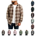 thumbnail image 1 of SAWOBUUN Mens Flannel Shirts Long Sleeve Plaid Button Down Shirts Casual Cotton Shirts, 1 of 9