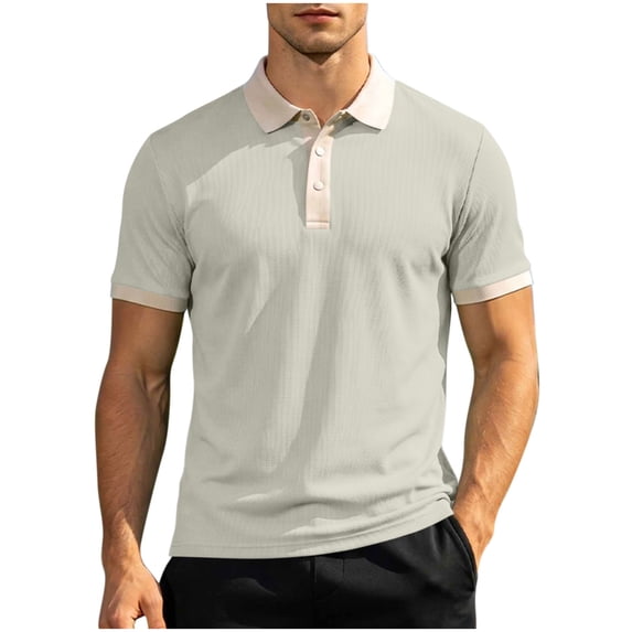 SAWOBUUN Mens Quick Dry Athletic Shirt Short Sleeve Collared Workout Top Lightweight Breathable Stretch Gym Running Tee