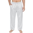 thumbnail image 1 of SAWOBUUN Mens Shiny Ice Silk Pants Breathable Straight Leg Elastic Waist Trousers Loose Fit Stage Dance Party Lounge Pants, 1 of 8