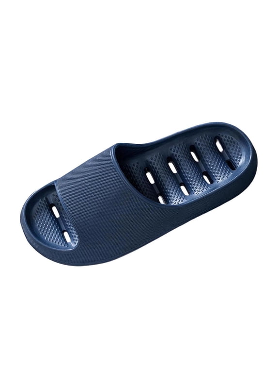 Mens Shower Slippers Open Toe Drain Holes Quick Dry Non Slip Massage Bathroom Slide Sandals