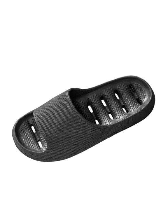 Mens Shower Slippers Open Toe Drain Holes Quick Dry Non Slip Massage Bathroom Slide Sandals