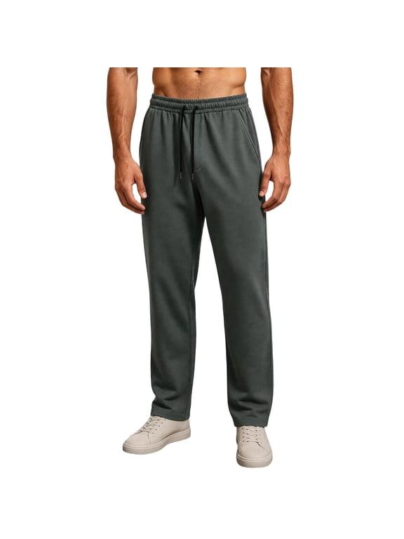 Mens Summer Quick Dry Pants Straight Leg Elastic Waist Lightweight Breathable Relaxed Fit Trousers