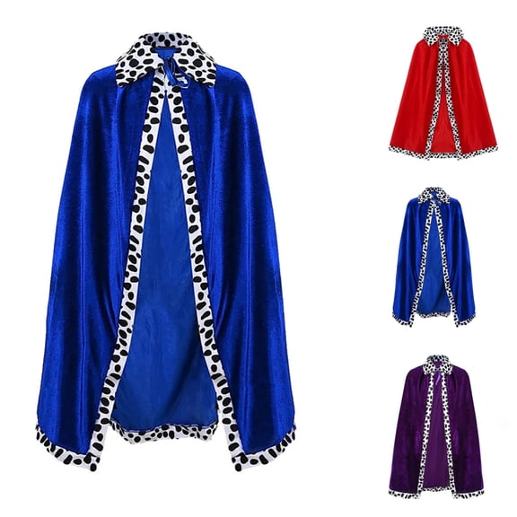 SAWOBUUN Prince Cloak Queen Robe Halloween Stage Performances Royal Cape for Fathers Day Party Accessory(Adult Size,130cm)